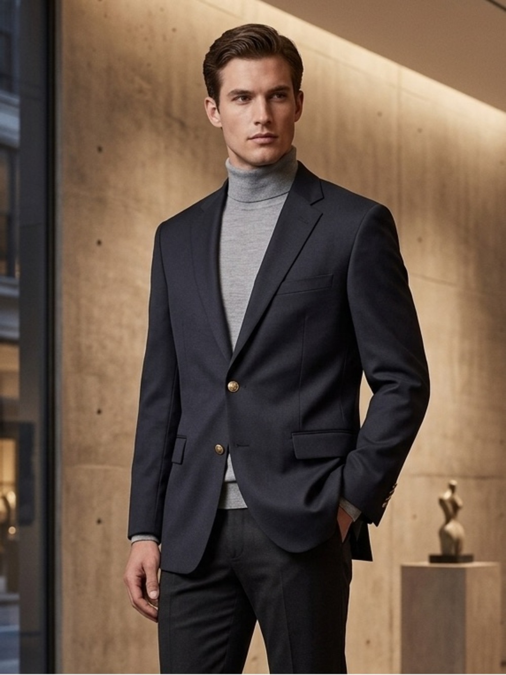 Take 50% OFF-Cianni Cellini Men’s Navy Blue Blazer, Size-44S